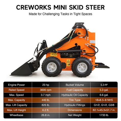 mini skid steer track loader 23hp|creworks mini epa skid steer.